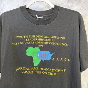 Vintage 90s African American Advisory Committee on Crime T Shirt L 22x26.5 AAACC